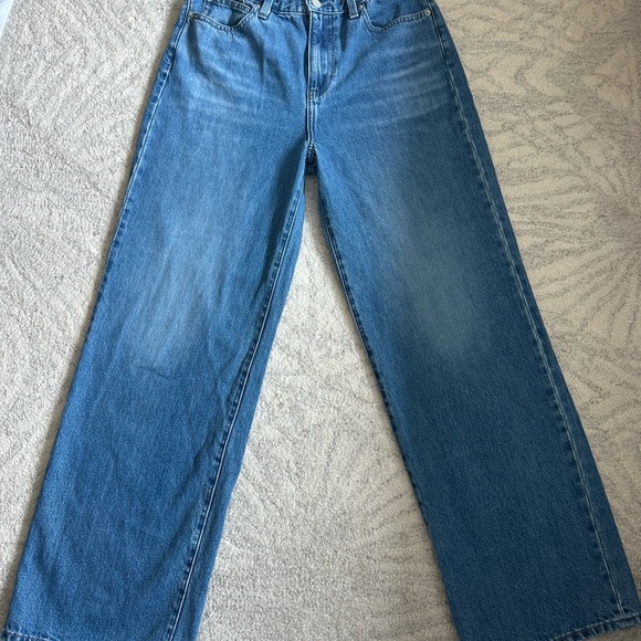Uniqlo Blue Flare Wide Leg Jeans - Picture 1 of 4
